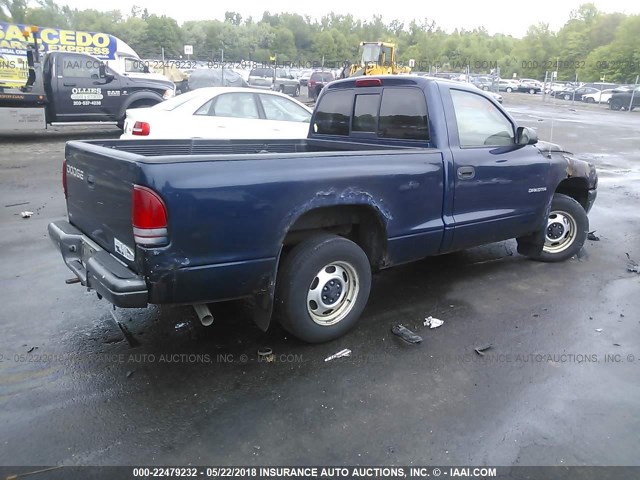 1B7FL16X92S531071 - 2002 DODGE DAKOTA SXT BLUE photo 4