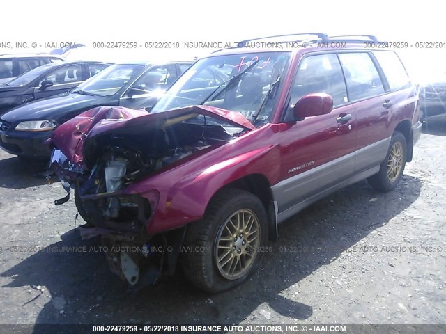 JF1SF6559YH718812 - 2000 SUBARU FORESTER S RED photo 2