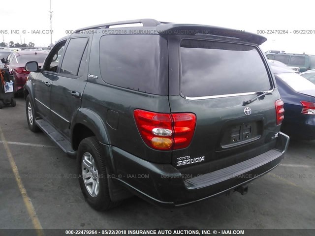 5TDZT38A03S174617 - 2003 TOYOTA SEQUOIA LIMITED GREEN photo 3