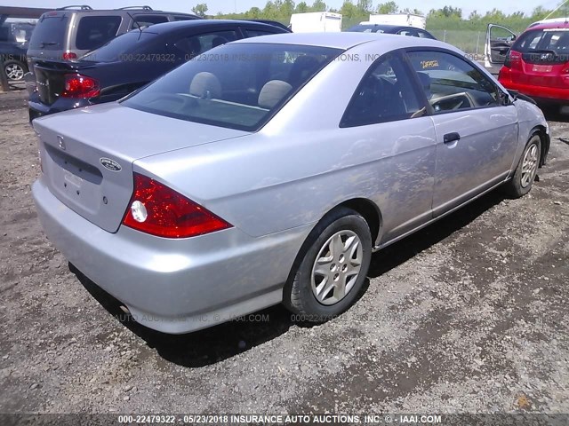 1HGEM21174L057654 - 2004 HONDA CIVIC DX VP SILVER photo 4
