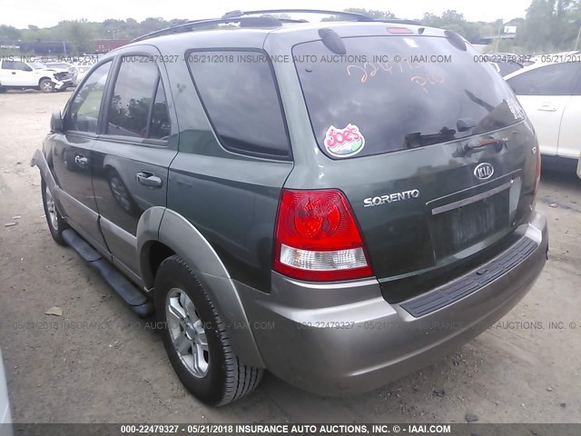 KNDJC733765638266 - 2006 KIA SORENTO EX/LX GREEN photo 3