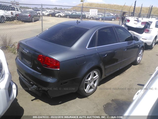 WAUDF78E78A039356 - 2008 AUDI A4 2.0T QUATTRO GRAY photo 4