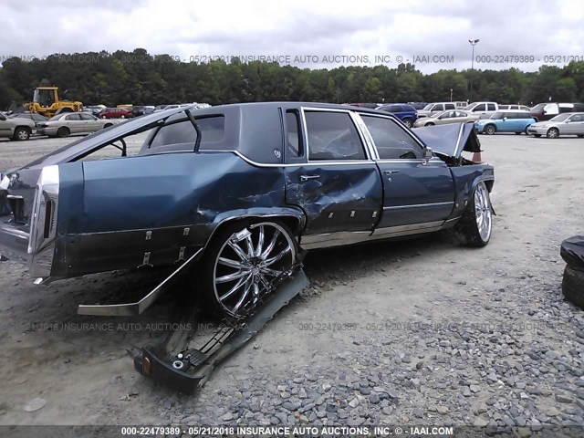 1G6DW54E3NR710471 - 1992 CADILLAC BROUGHAM BLUE photo 4