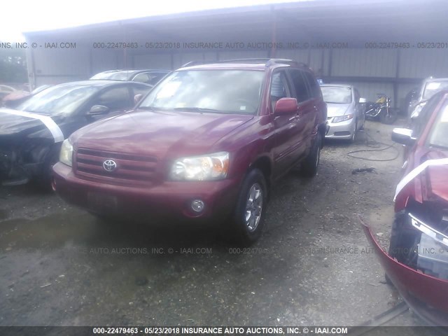 JTEHP21A770211073 - 2007 TOYOTA HIGHLANDER SPORT RED photo 2