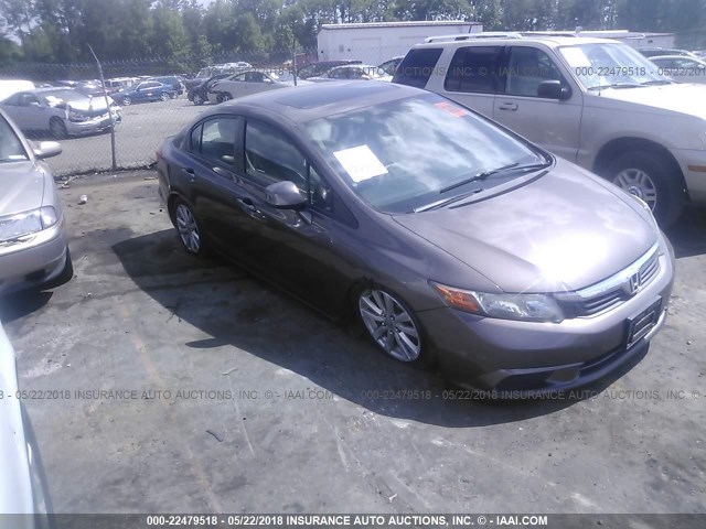 2HGFB2F95CH542878 - 2012 HONDA CIVIC EXL GRAY photo 1