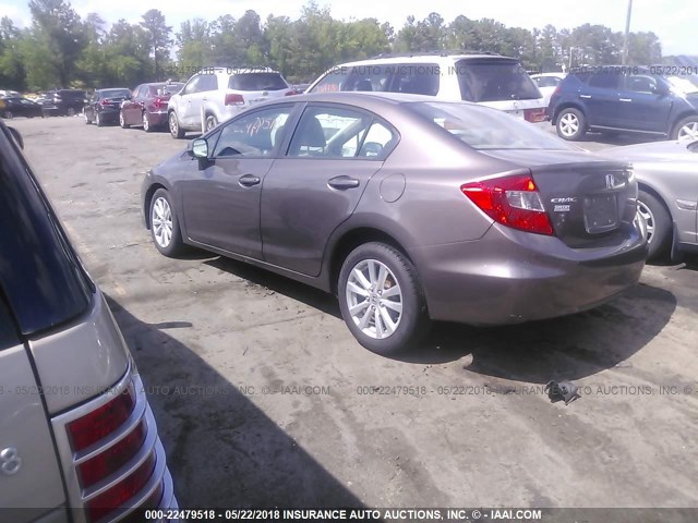 2HGFB2F95CH542878 - 2012 HONDA CIVIC EXL GRAY photo 3