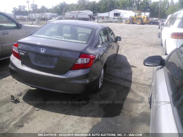 2HGFB2F95CH542878 - 2012 HONDA CIVIC EXL GRAY photo 4