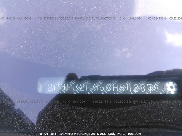 2HGFB2F95CH542878 - 2012 HONDA CIVIC EXL GRAY photo 9