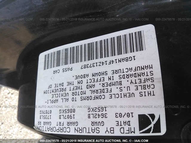 1G8AN14F14Z137387 - 2004 SATURN ION LEVEL 2 Ağ foto 9