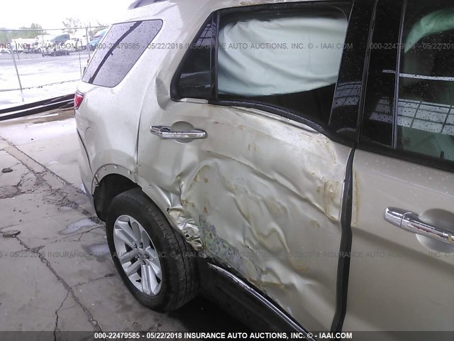 1FMHK8D88BGA09837 - 2011 FORD EXPLORER XLT GOLD photo 6