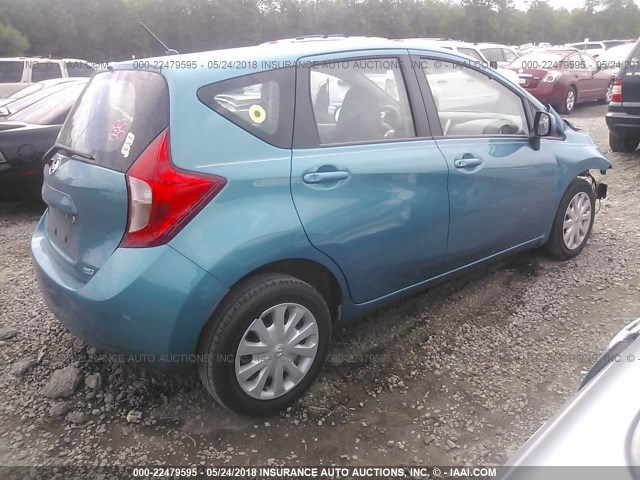 3N1CE2CP7EL404638 - 2014 NISSAN VERSA NOTE S/S PLUS/SV/SL BLUE photo 4