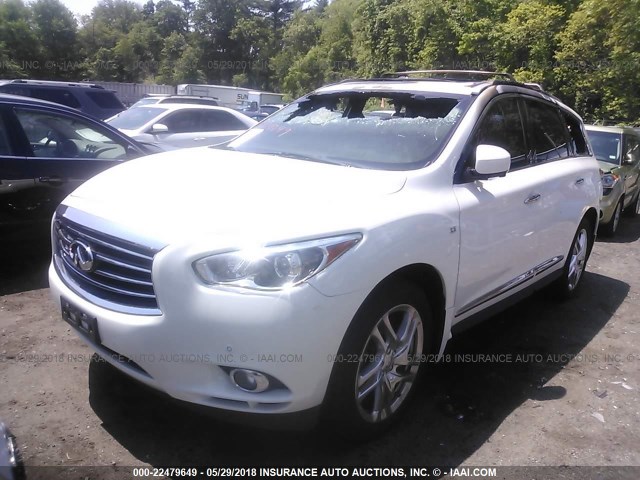 5N1AL0MM9EC541137 - 2014 INFINITI QX60 WHITE photo 2