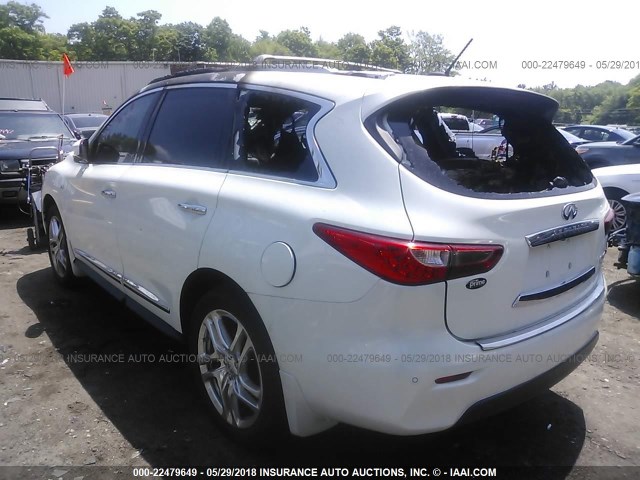 5N1AL0MM9EC541137 - 2014 INFINITI QX60 WHITE photo 3