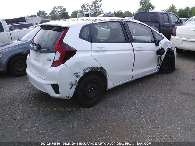 JHMGK5H58GX020065 - 2016 HONDA FIT LX WHITE photo 4