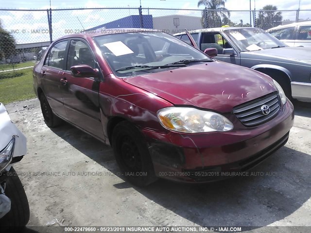 JTDBR32E542032655 - 2004 TOYOTA COROLLA CE/LE RED photo 1