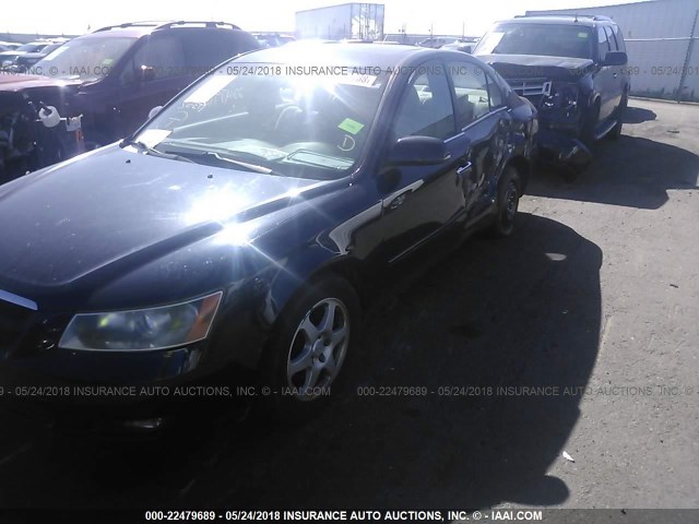 5NPEU46F06H123709 - 2006 HYUNDAI SONATA GLS/LX Dark Blue photo 2