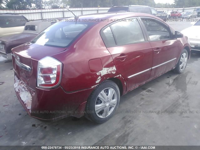 3N1AB6AP8AL662204 - 2010 NISSAN SENTRA 2.0/2.0S/SR/2.0SL RED photo 4