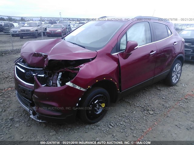 KL4CJESB5HB110848 - 2017 BUICK ENCORE PREFERRED RED photo 2