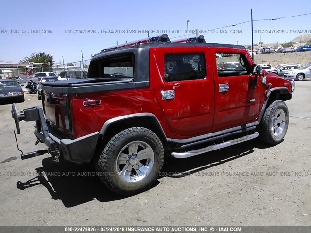 5GRGN22U65H118590 - 2005 HUMMER H2 SUT RED photo 4