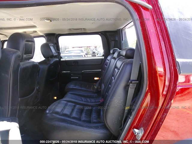 5GRGN22U65H118590 - 2005 HUMMER H2 SUT RED photo 8