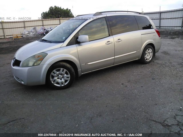 5N1BV28U25N123088 - 2005 NISSAN QUEST S/SE/SL SILVER photo 2