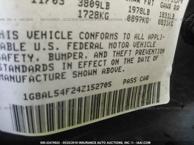 1G8AL54F24Z152705 - 2004 SATURN ION LEVEL 3 SILVER photo 9