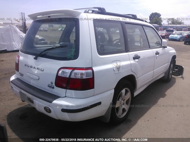 JF1SF65641H753952 - 2001 SUBARU FORESTER S WHITE photo 4