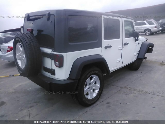 1C4BJWDG8HL632822 - 2017 JEEP WRANGLER UNLIMITE SPORT WHITE photo 4