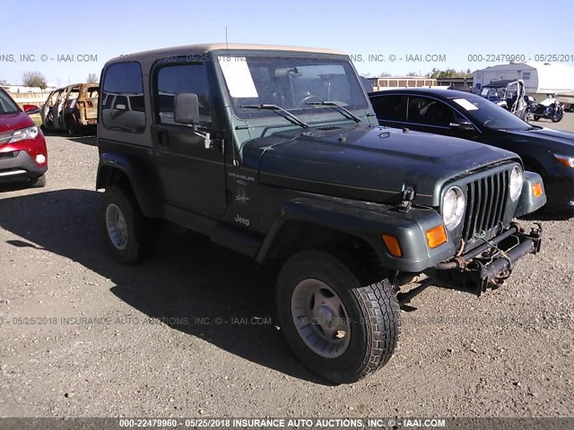 1J4FA59S61P344573 - 2001 JEEP WRANGLER / TJ SAHARA GREEN photo 1