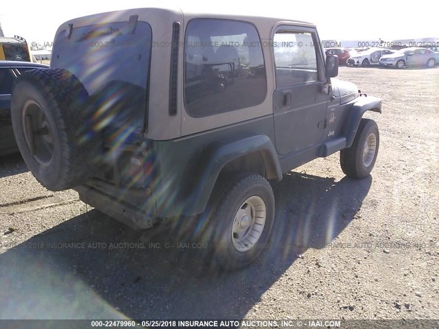 1J4FA59S61P344573 - 2001 JEEP WRANGLER / TJ SAHARA GREEN photo 4