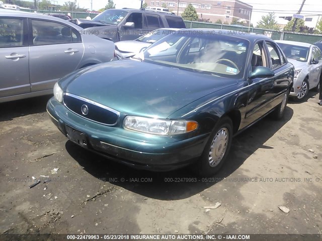 2G4WS52J811222360 - 2001 BUICK CENTURY CUSTOM GREEN photo 2