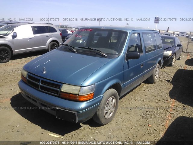 2B4GH2536SR259264 - 1995 DODGE CARAVAN BLUE photo 2