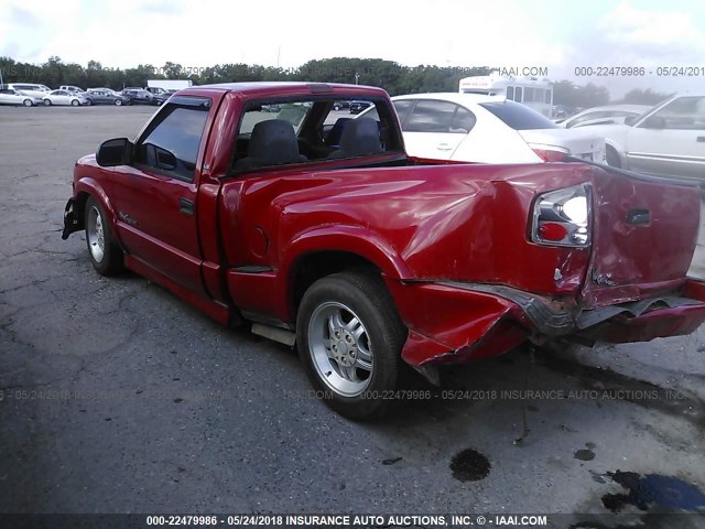 1GCCS14W1Y8127624 - 2000 CHEVROLET S TRUCK S10 RED photo 3