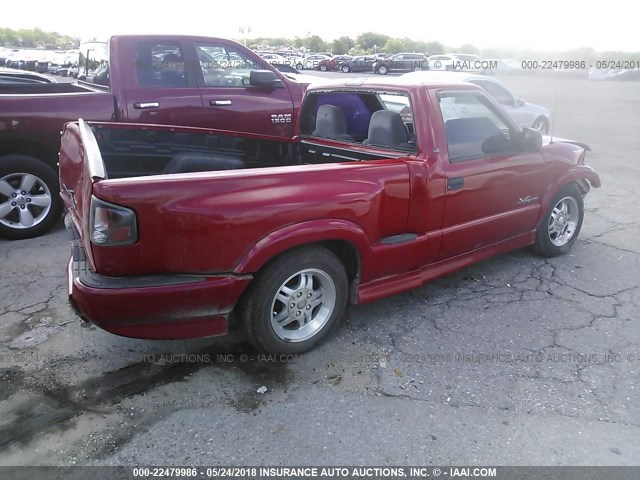 1GCCS14W1Y8127624 - 2000 CHEVROLET S TRUCK S10 RED photo 4