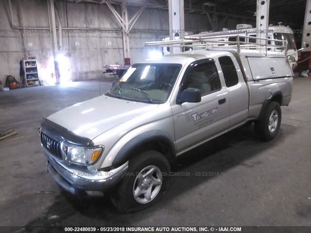 5TEWN72N04Z391010 - 2004 TOYOTA TACOMA XTRACAB SILVER photo 2