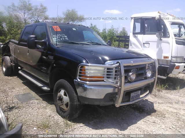 1FTWW33F1YEE47381 - 2000 FORD F350 4X4 CREWCAB SUPER DUTY BLACK photo 1