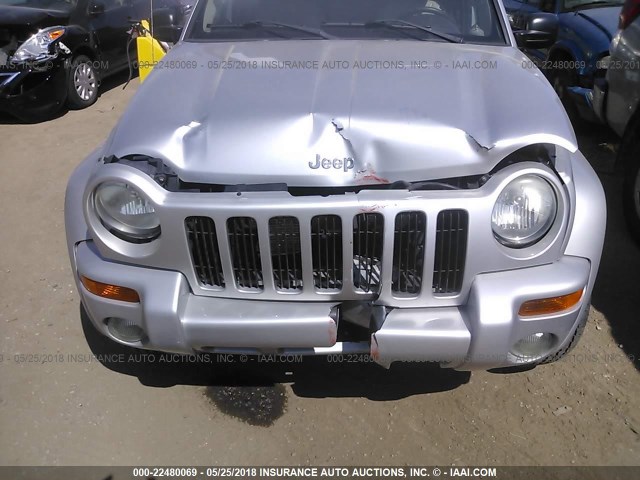 1J4GL58K24W172259 - 2004 JEEP LIBERTY LIMITED SILVER photo 6