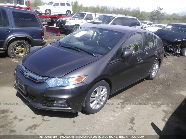 JHMZE2H73CS005769 - 2012 HONDA INSIGHT EX GRAY photo 2