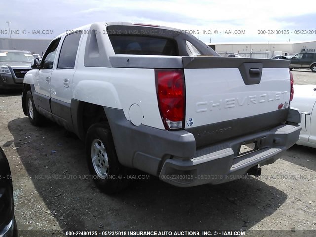 3GNEC13T52G117636 - 2002 CHEVROLET AVALANCHE C1500 WHITE photo 3