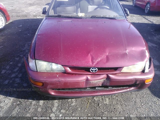 JT2EB02E6T0112680 - 1996 TOYOTA COROLLA DX RED photo 6