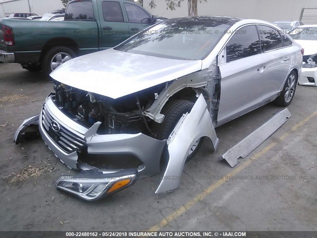 5NPE34ABXFH110554 - 2015 HYUNDAI SONATA SPORT/LIMITED SILVER photo 2