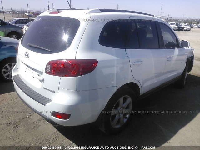 5NMSH13E88H194285 - 2008 HYUNDAI SANTA FE SE/LIMITED WHITE photo 4