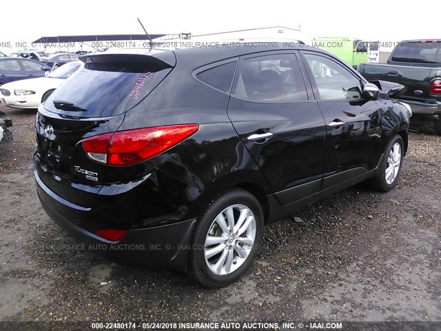 KM8JU3AC8BU238916 - 2011 HYUNDAI TUCSON GLS/LIMITED BLACK photo 4