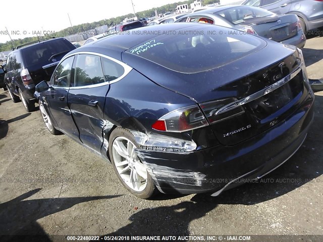 5YJSA1H11EFP33658 - 2014 TESLA MODEL S 蓝色 照片 3