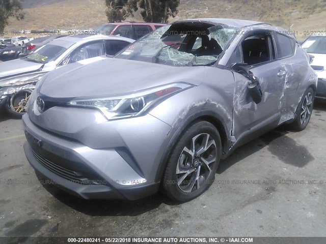 NMTKHMBX9JR034583 - 2018 TOYOTA C-HR XLE/XLE PREMIUM SILVER photo 2