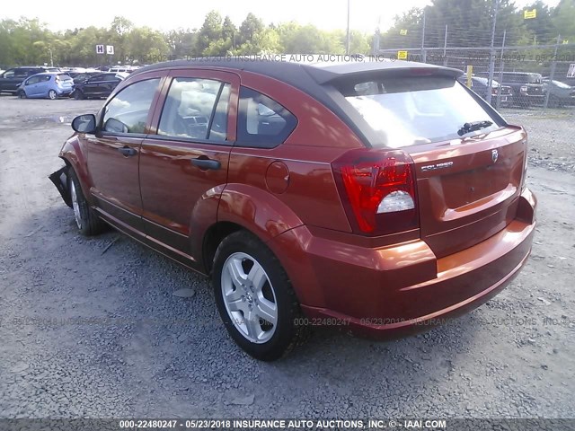 1B3HB48B18D533409 - 2008 DODGE CALIBER SXT ORANGE photo 3