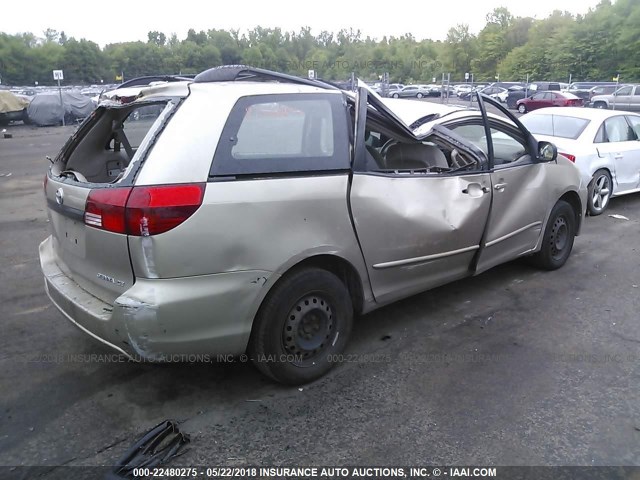 5TDZA23C34S120643 - 2004 TOYOTA SIENNA CE/LE TAN photo 4