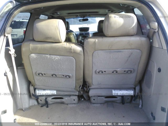 KNDUP131426245990 - 2002 KIA SEDONA EX/LX TAN photo 8