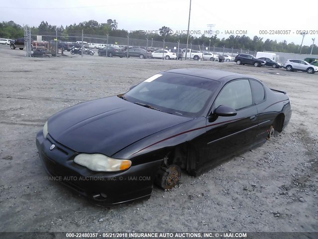 2G1WX15K819186425 - 2001 CHEVROLET MONTE CARLO SS შავი ფოტო 2