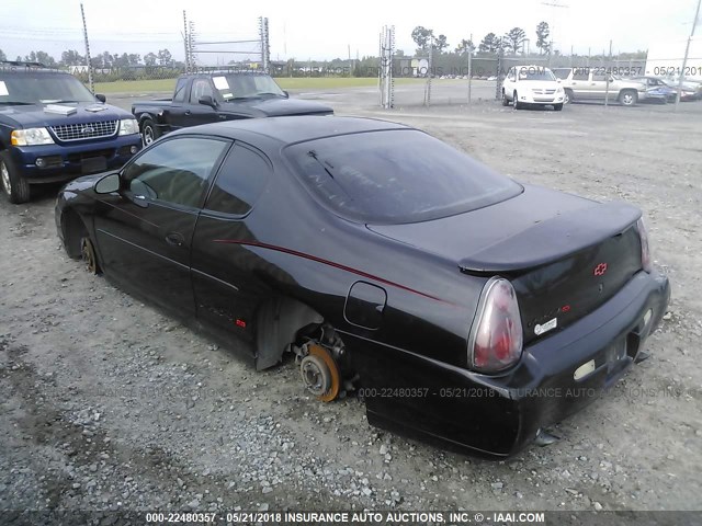 2G1WX15K819186425 - 2001 CHEVROLET MONTE CARLO SS შავი ფოტო 3